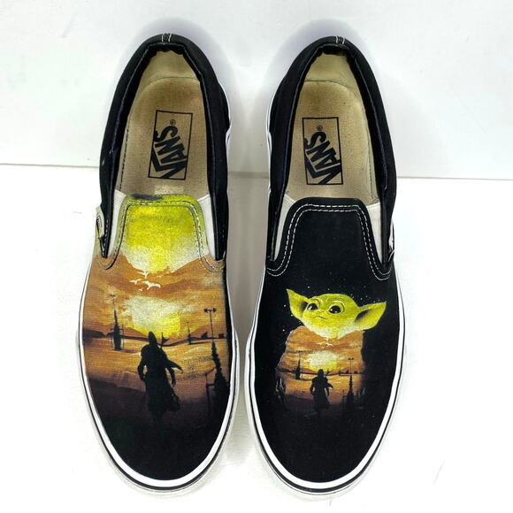 VANS Star Wars Mandalorian This Is The Way Shoes Mens 8.5 Grogu Mando Yoda - Picture 7 of 10